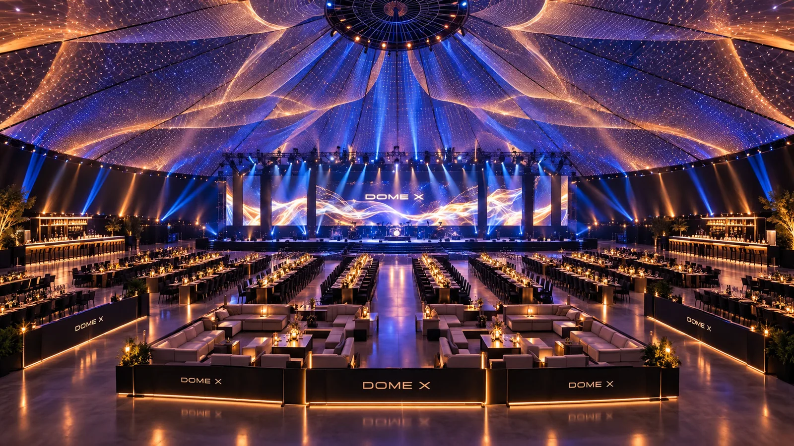 מיצג חזותי בכיפה במתחם DOME X